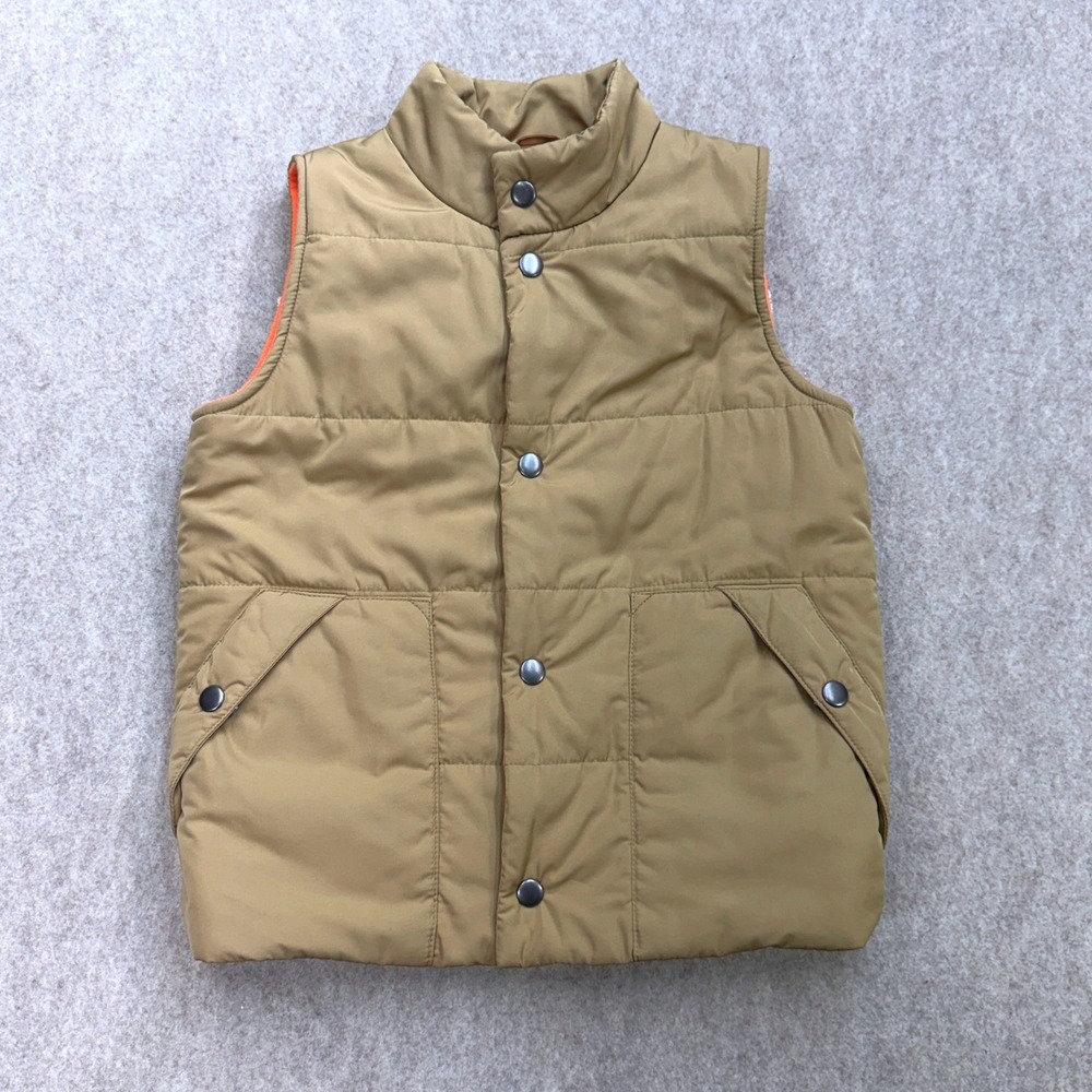 OshKosh B'gosh Puffer Vest Kids 7 Tan Gorpcore Outdoors Preppy Dark Academia